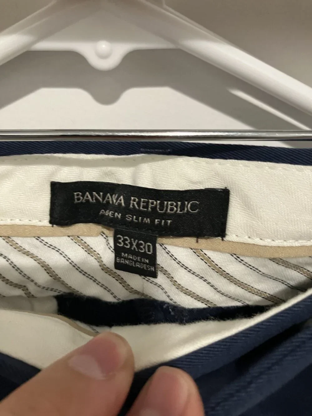 Banana Republic Men's Aiden Slim Fit Rapid Movement Chino, Blue, Size 33x30, NWT